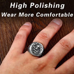 Skull Bite Rose Poker Ring Stainless Steel Gothic Men Punk Jewelry