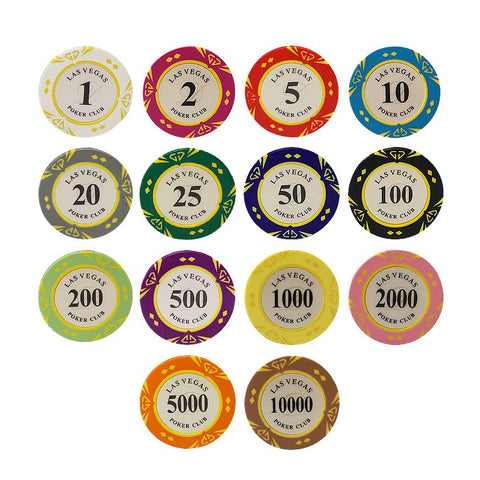 Premium Las Vegas Poker Chip 14-Gram Casino Chips Clay-Pack of 50