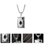 Spade Ace Poker Decor Necklace Men's Choker Blackjack Jewelry